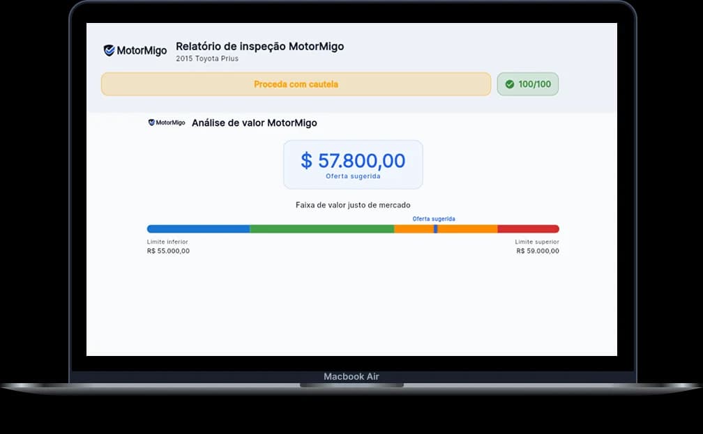 Detalhes do relatório de inspeção com orientação para negociação