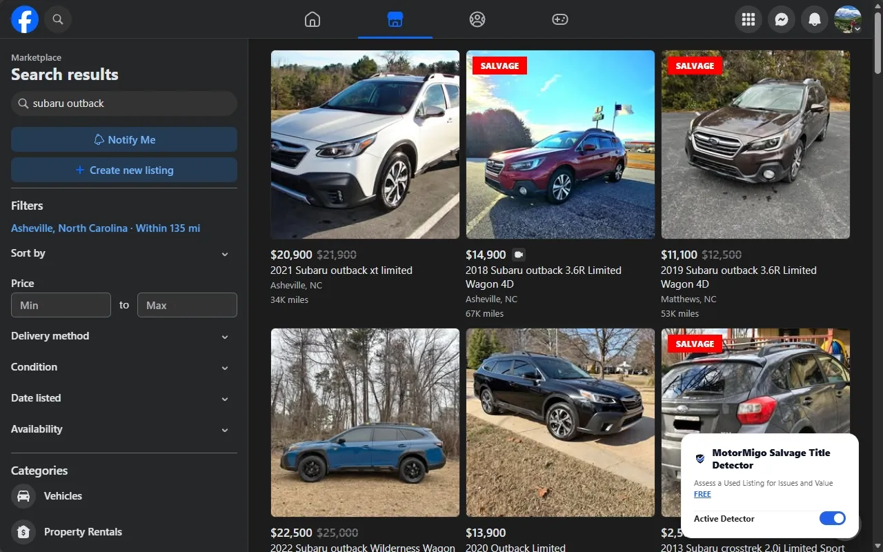 Extensão MotorMigo bloqueando anúncio perigoso